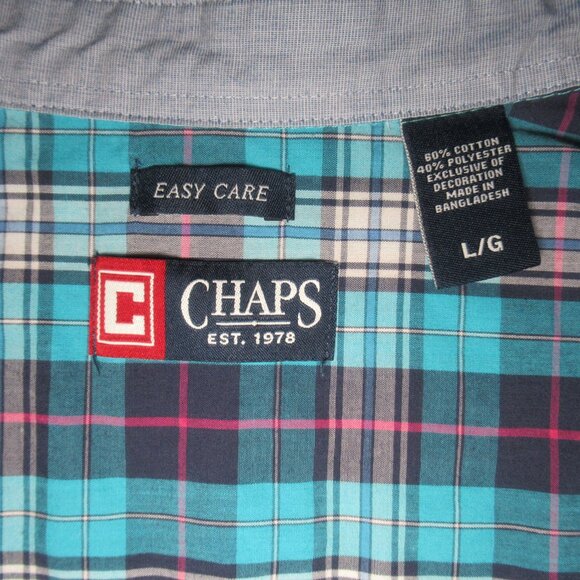 Chaps Easy Care Plaid Button-Down Shirt | Size L - Picture 7 of 11